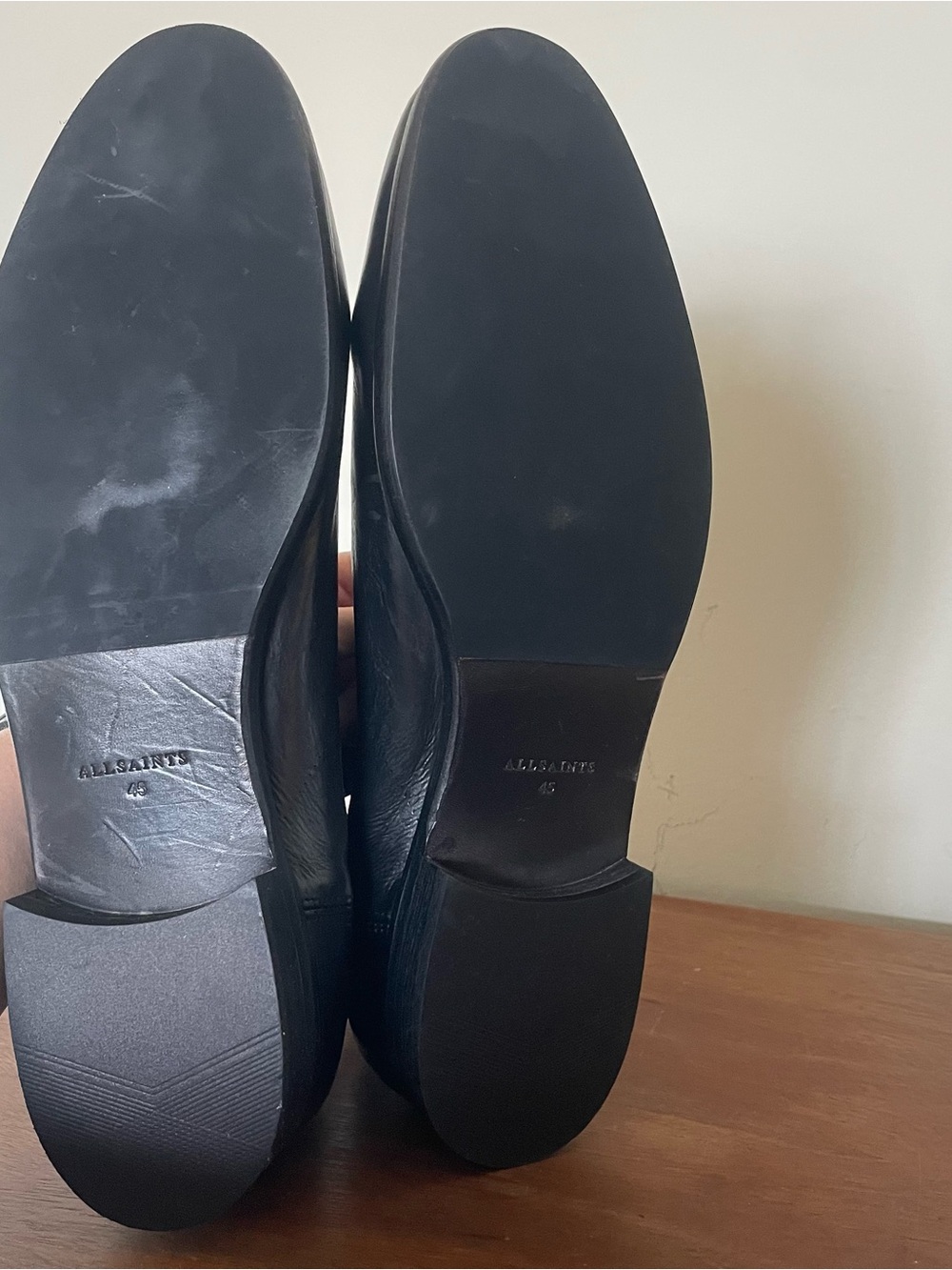 All Saints Men's Black Leather Boots Size 45 - Picture 3 of 6